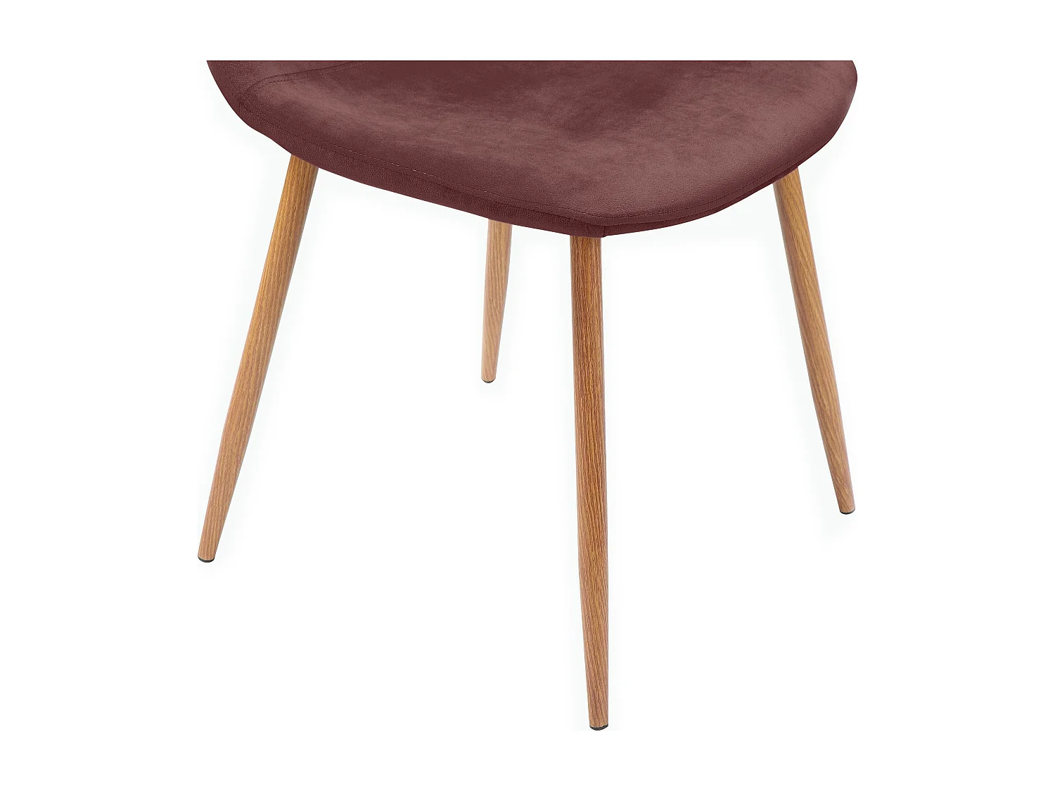 Monza | Lot de 4 chaises de salle à manger en velours rose et pieds chêne