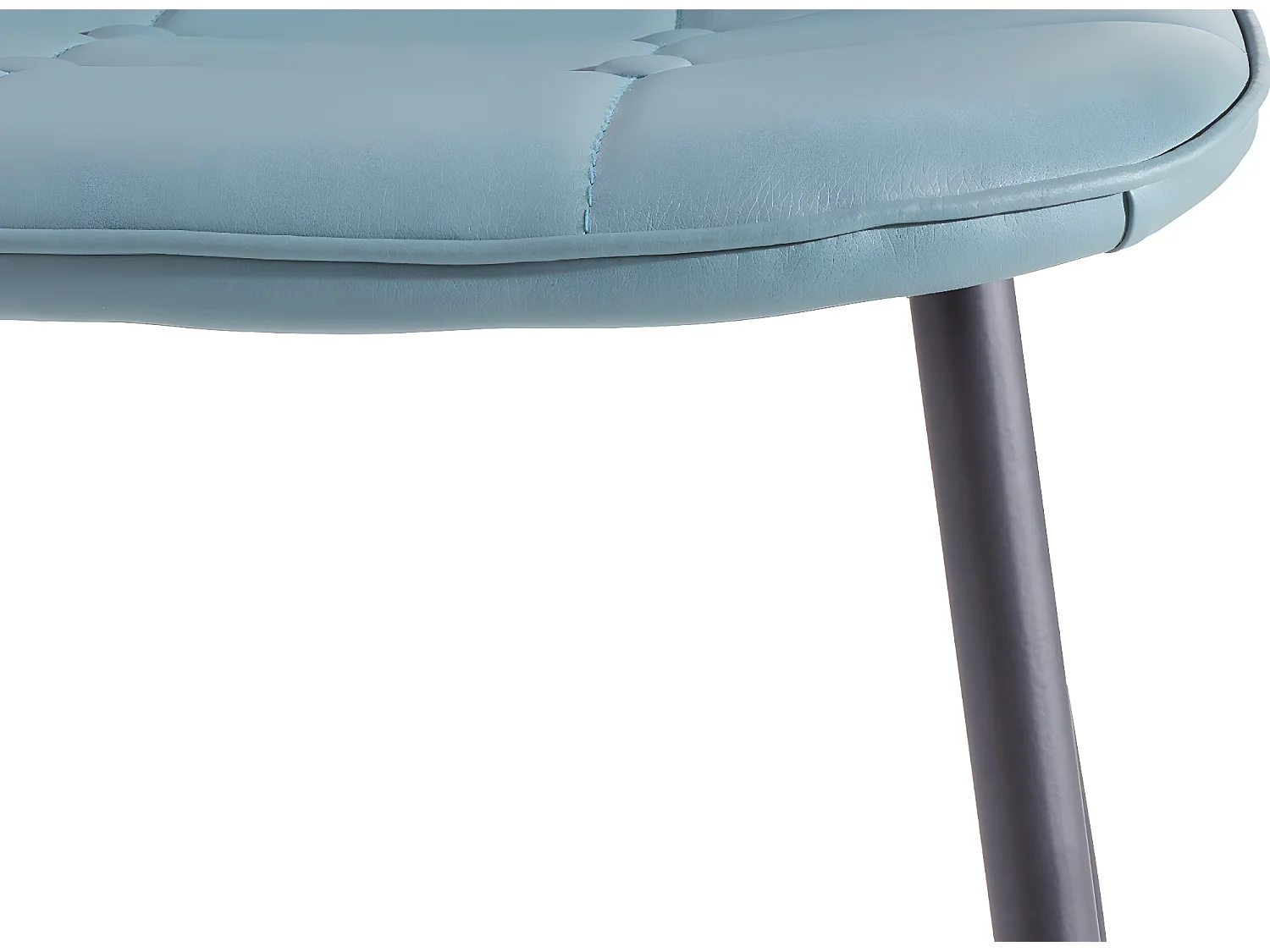 Luna | Lot de 4 chaises de salle à manger rembourrées en PU bleu