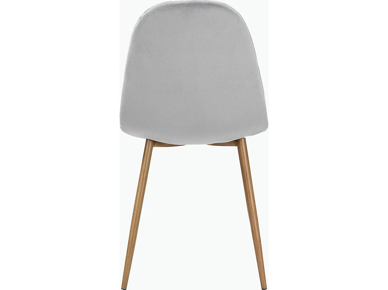 Juego de 4 sillas de comedor en terciopelo gris y patas en metal roble