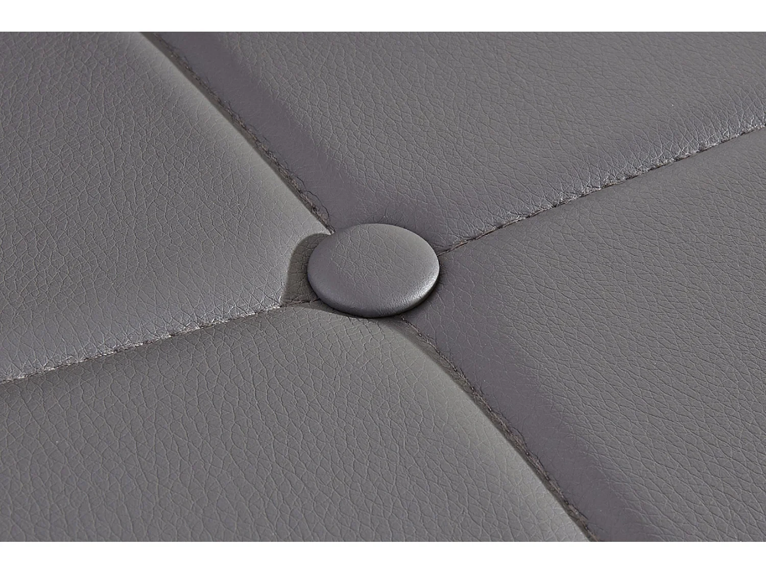 Set di 4 sedie da pranzo imbottite in PU grigio