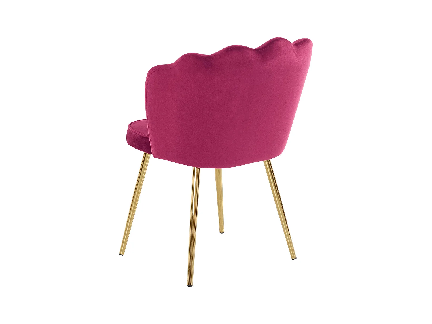 Silvia | Lot de 2 chaises de salle à manger rembourrées en velours bordeaux