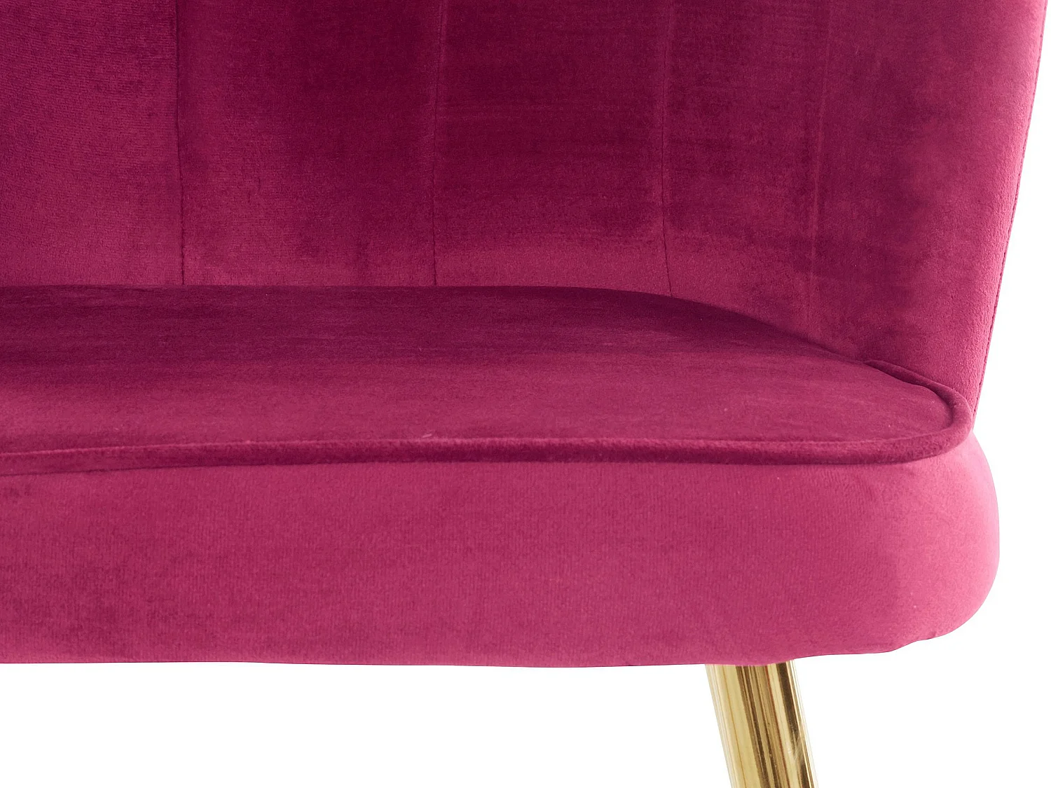 Silvia | Lot de 2 chaises de salle à manger rembourrées en velours bordeaux