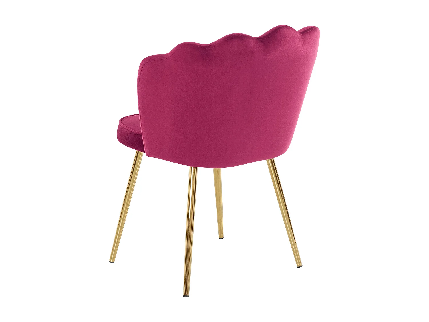 Silvia | Lot de 2 chaises de salle à manger rembourrées en velours bordeaux