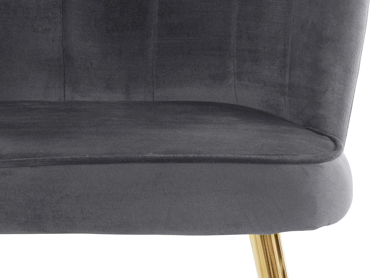 Juego de 2 sillas de comedor tapizadas en terciopelo gris