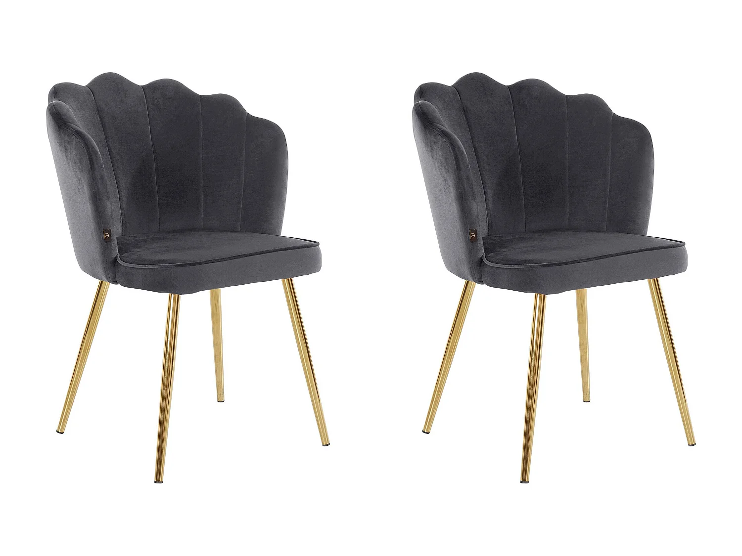 Silvia | Lot de 2 chaises de salle à manger rembourrées en velours gris