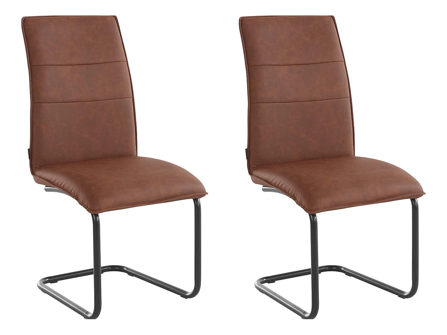 Mitzi | Chaises de salle à manger rembourrées lot de 2 en PU cognac