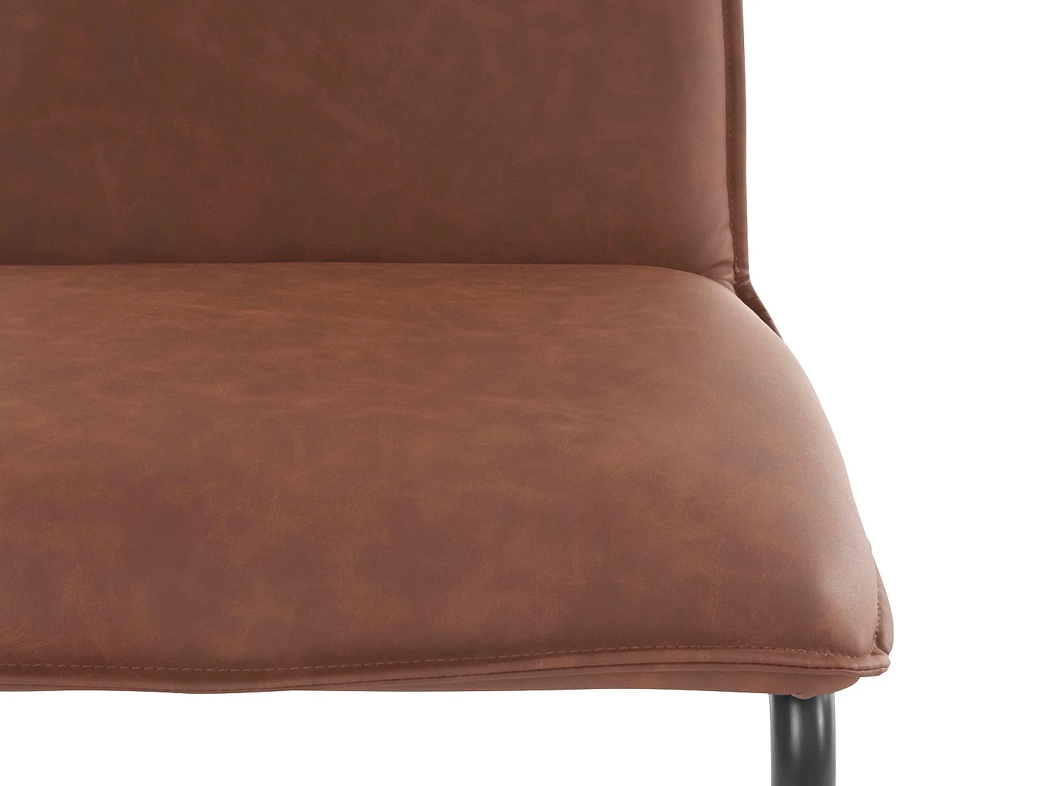 Mitzi | Chaises de salle à manger rembourrées lot de 2 en PU cognac