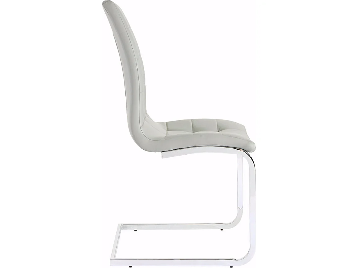 Lola | Lot de 2 chaises de salle à manger rembourrées en PU gris