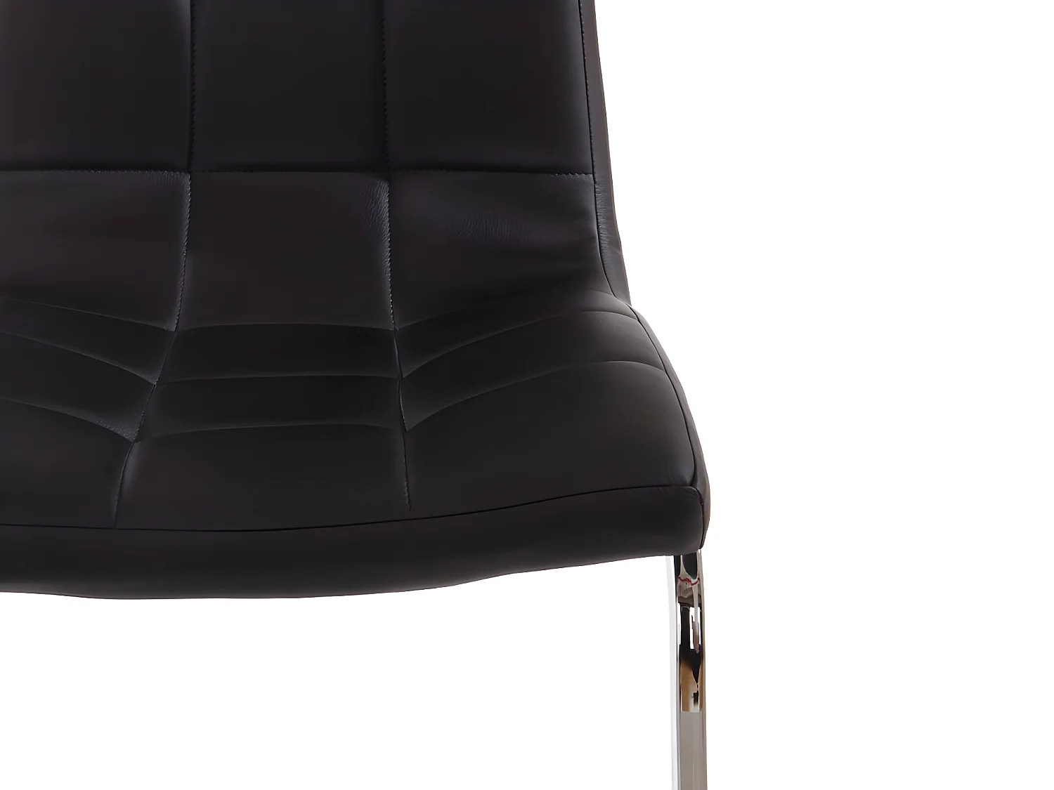 Set di 2 sedie da pranzo imbottite in PU nero