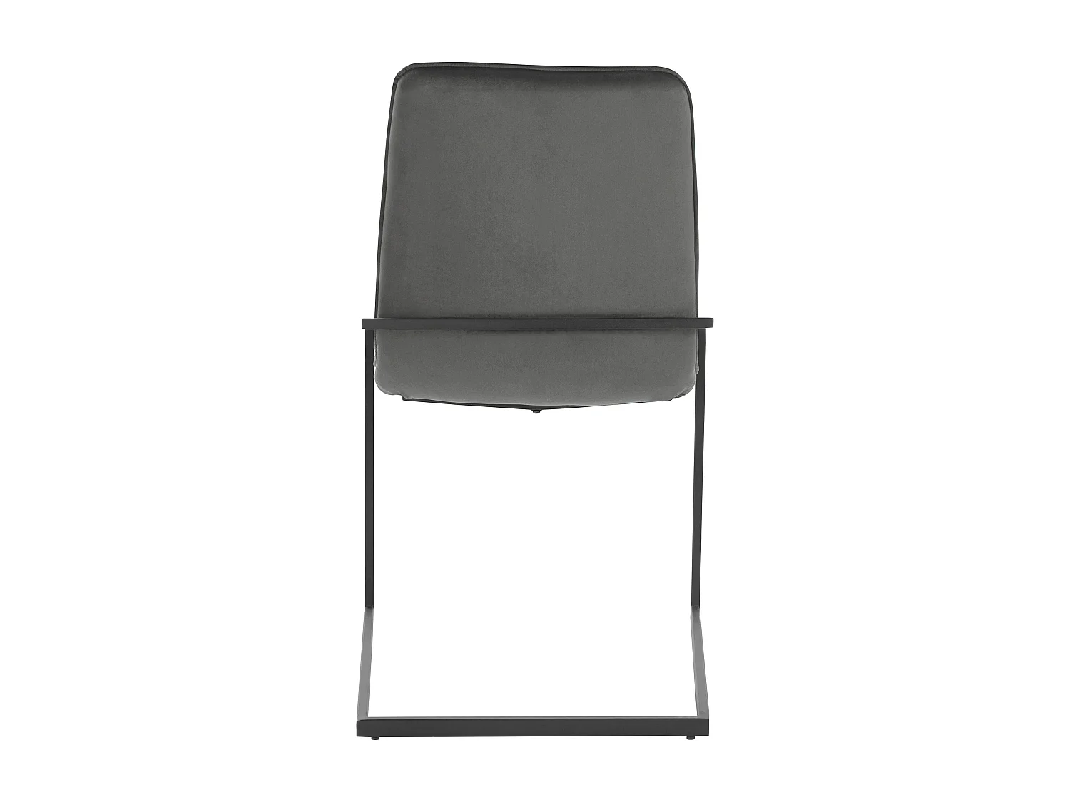 Juego de 2 sillas de comedor tapizadas en terciopelo gris