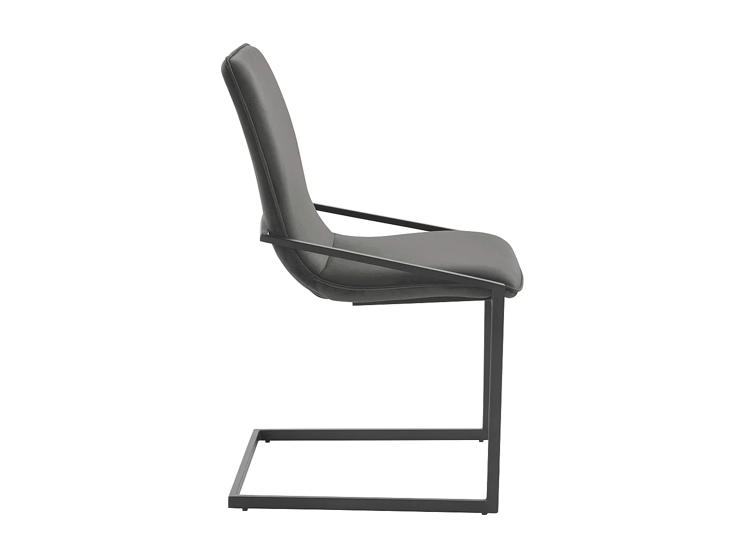 Viggo | Conjunto de 2 cadeiras de jantar estofadas em veludo cinzento