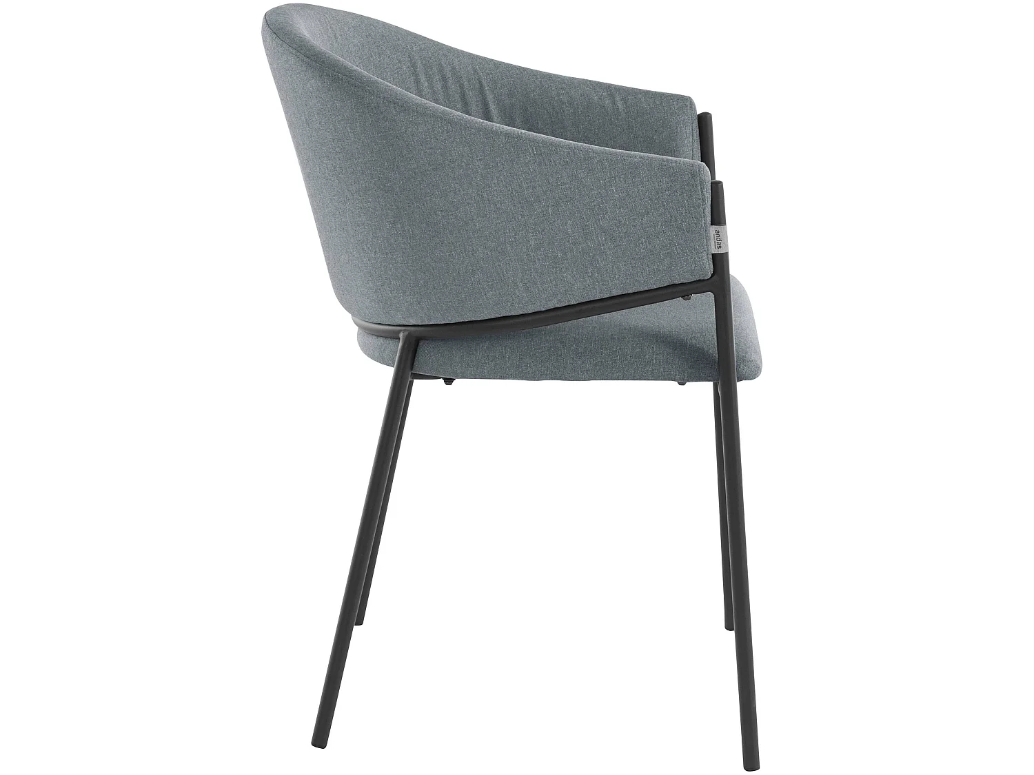 Martha | Lot de 2 chaises de salle à manger rembourrées en tissu gris
