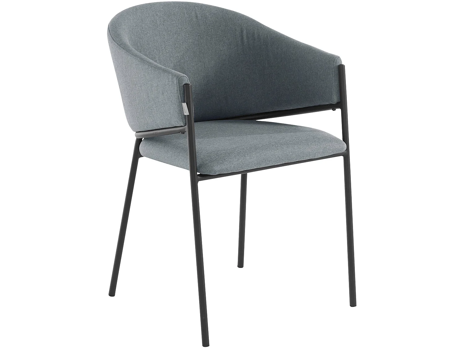 Martha | Lot de 2 chaises de salle à manger rembourrées en tissu gris