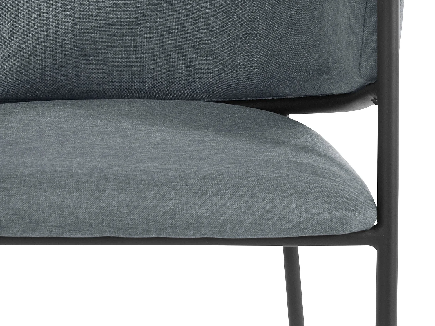 Martha | Lot de 2 chaises de salle à manger rembourrées en tissu gris