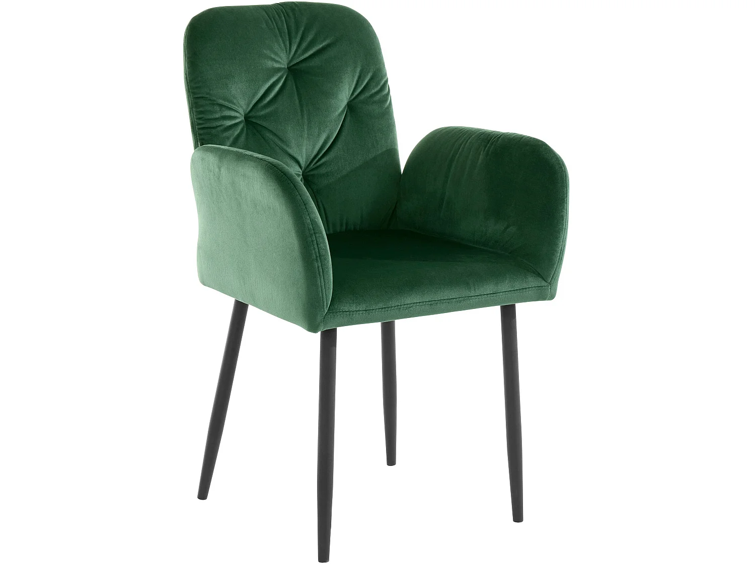 Set di 2 sedie da pranzo imbottite in velluto verde scuro