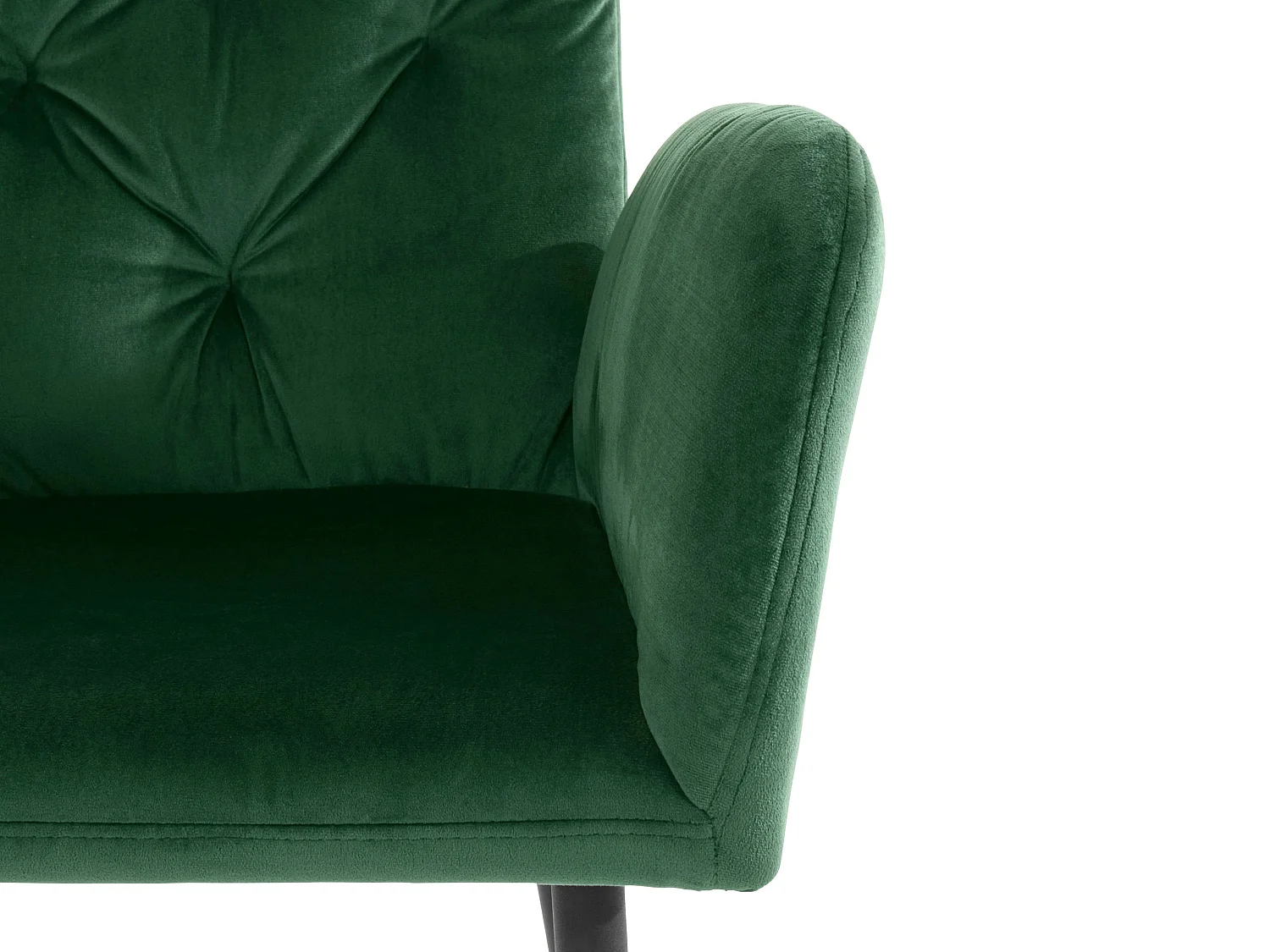 Set di 2 sedie da pranzo imbottite in velluto verde scuro