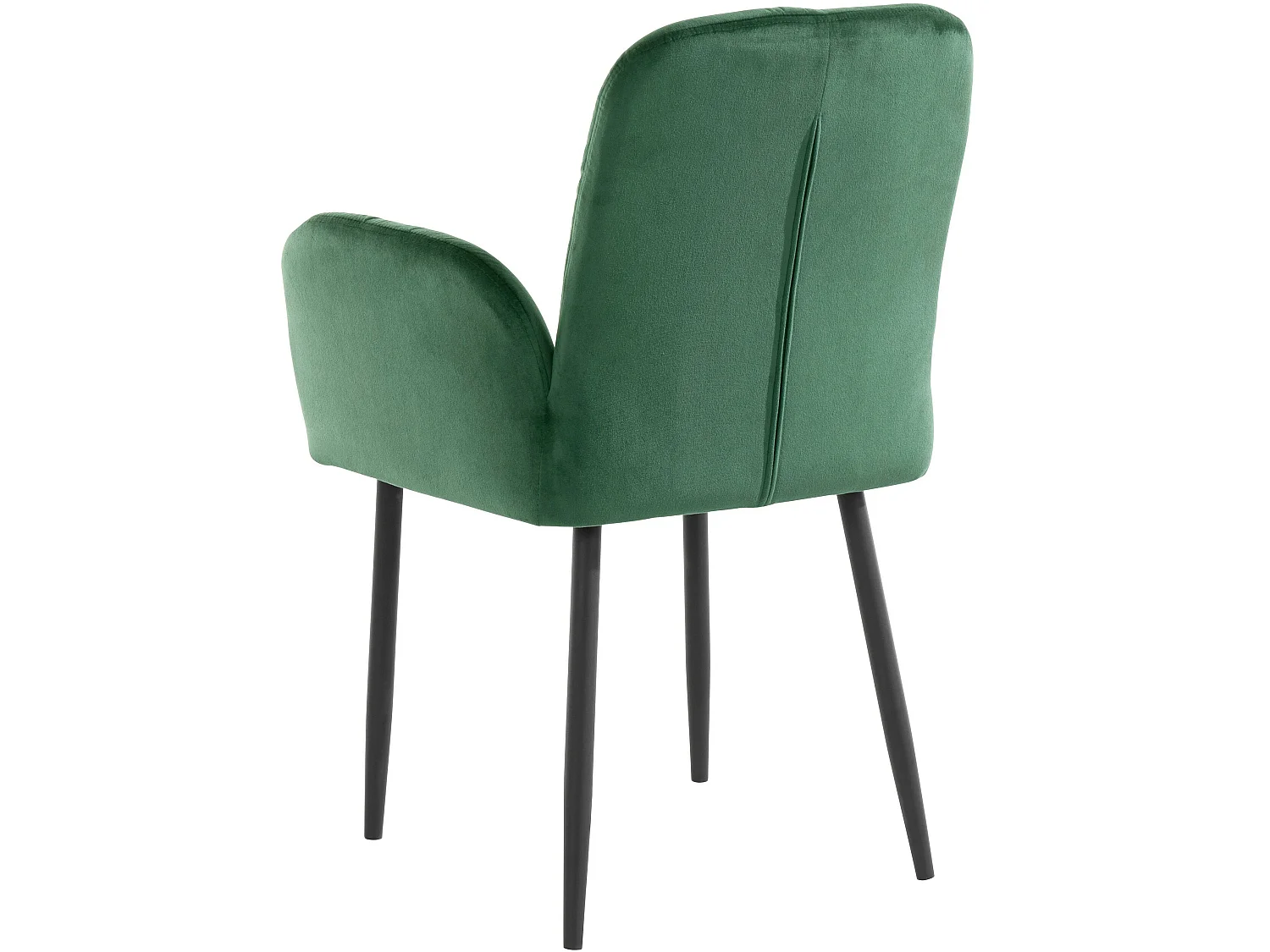 Mila | Lot de 2 chaises de salle à manger rembourrées en velours vert foncé