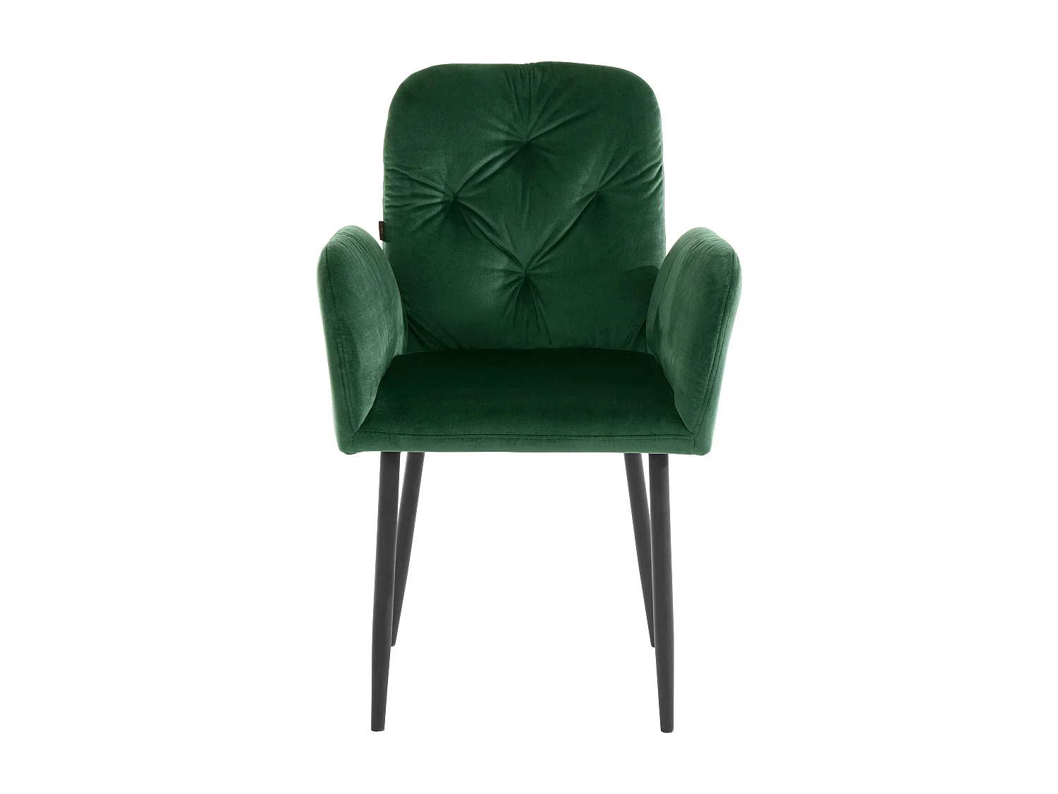 Mila | Lot de 2 chaises de salle à manger rembourrées en velours vert foncé