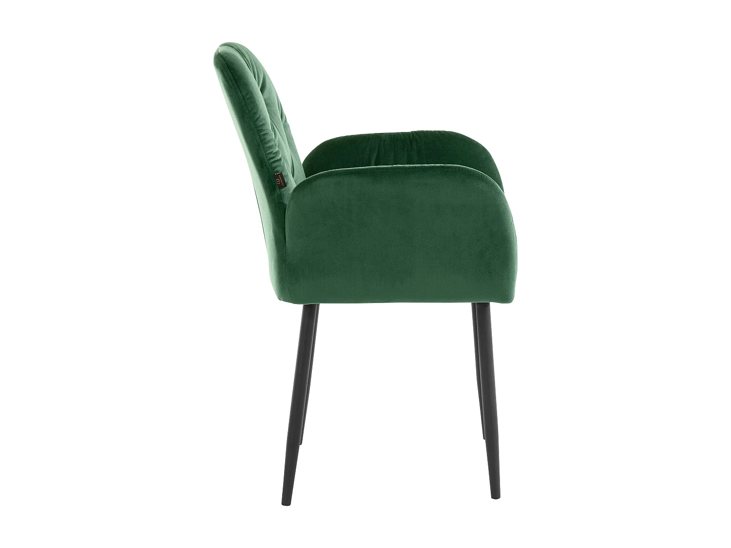 Mila | Lot de 2 chaises de salle à manger rembourrées en velours vert foncé
