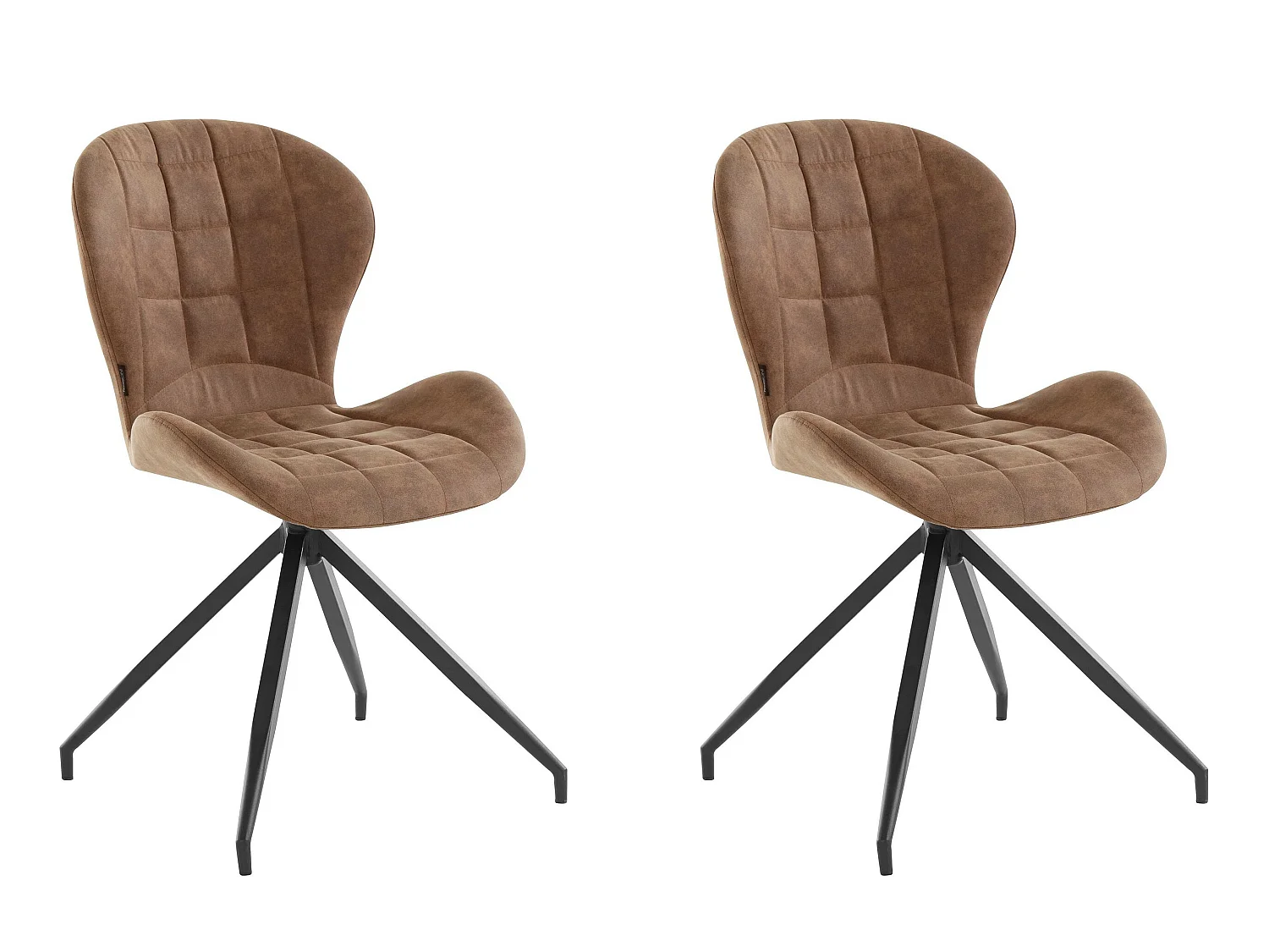 Nova | Lot de 2 chaises de salle à manger capitonnées en microfibre capuccino