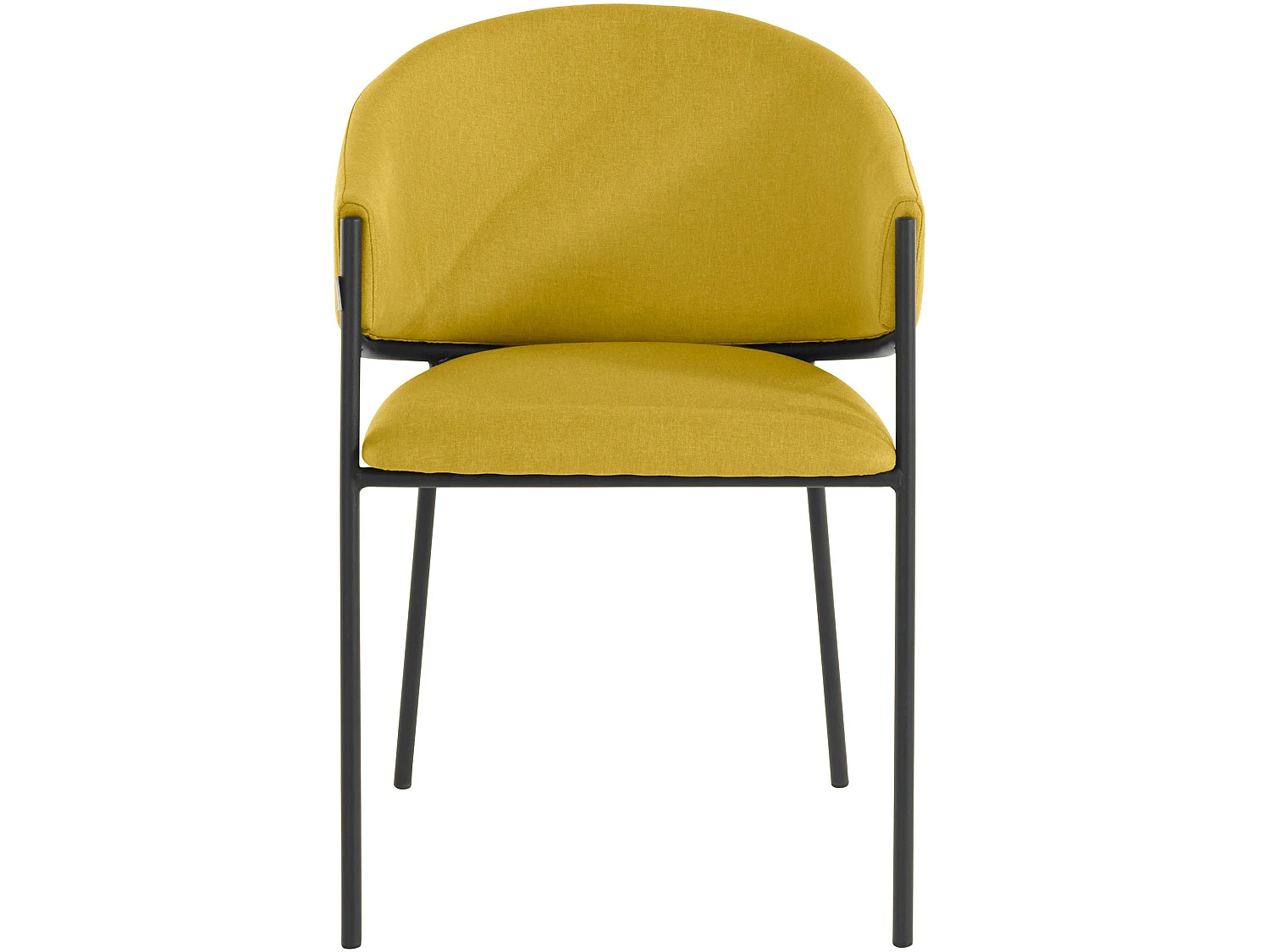 Lot de 2 chaises de salle à manger rembourrées en tissu jaune