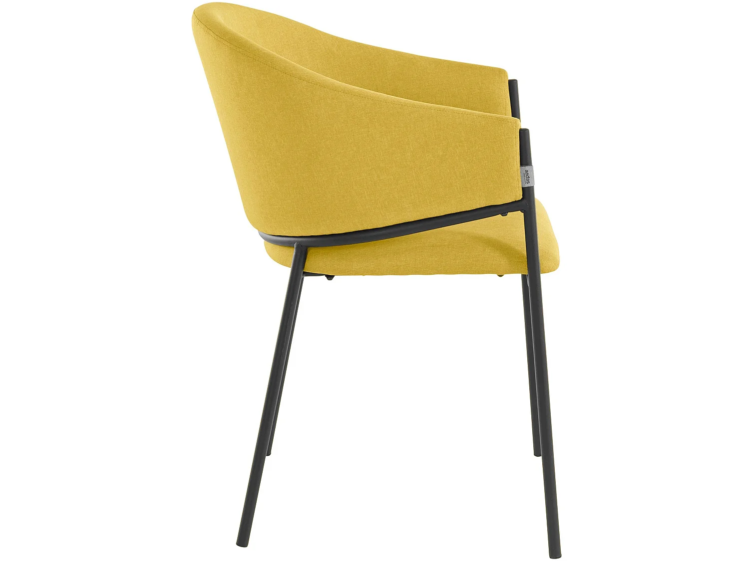 Lot de 2 chaises de salle à manger rembourrées en tissu jaune