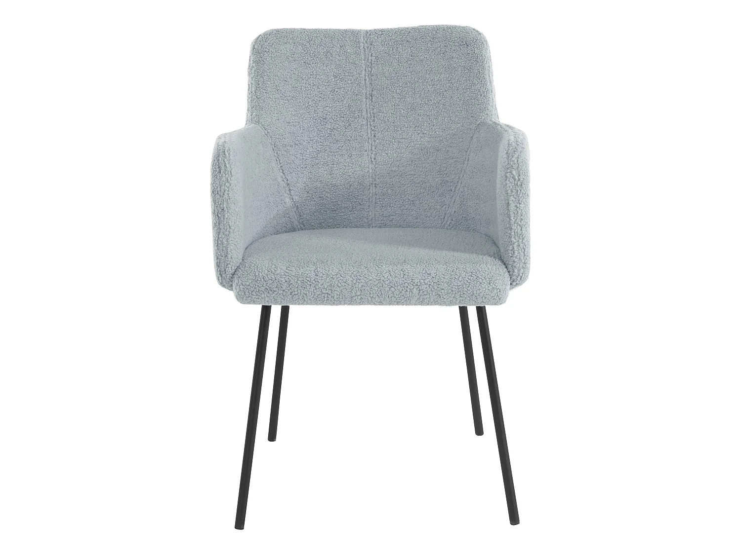 Jolie | Ensemble de 2 chaises de salle à manger rembourrées en gris peluche