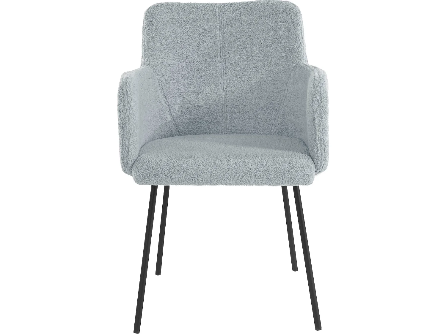 Jolie | Ensemble de 2 chaises de salle à manger rembourrées en gris peluche