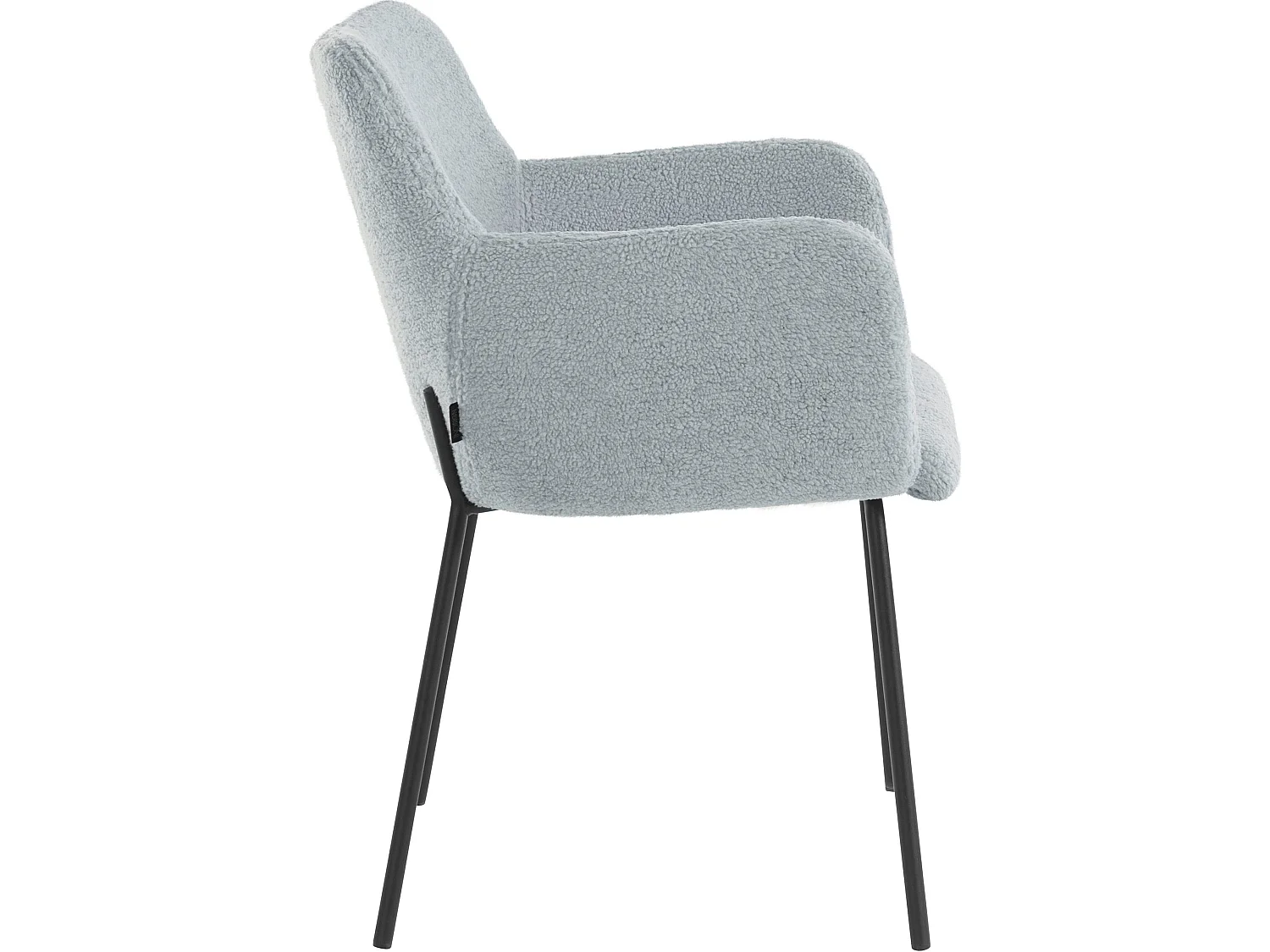 Jolie | Ensemble de 2 chaises de salle à manger rembourrées en gris peluche