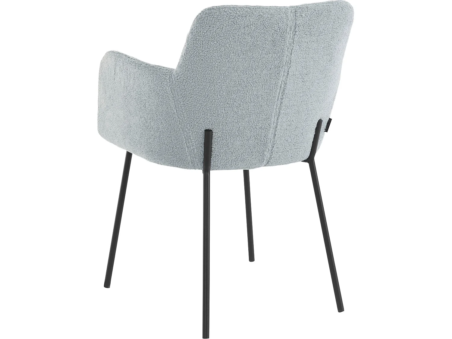 Jolie | Ensemble de 2 chaises de salle à manger rembourrées en gris peluche