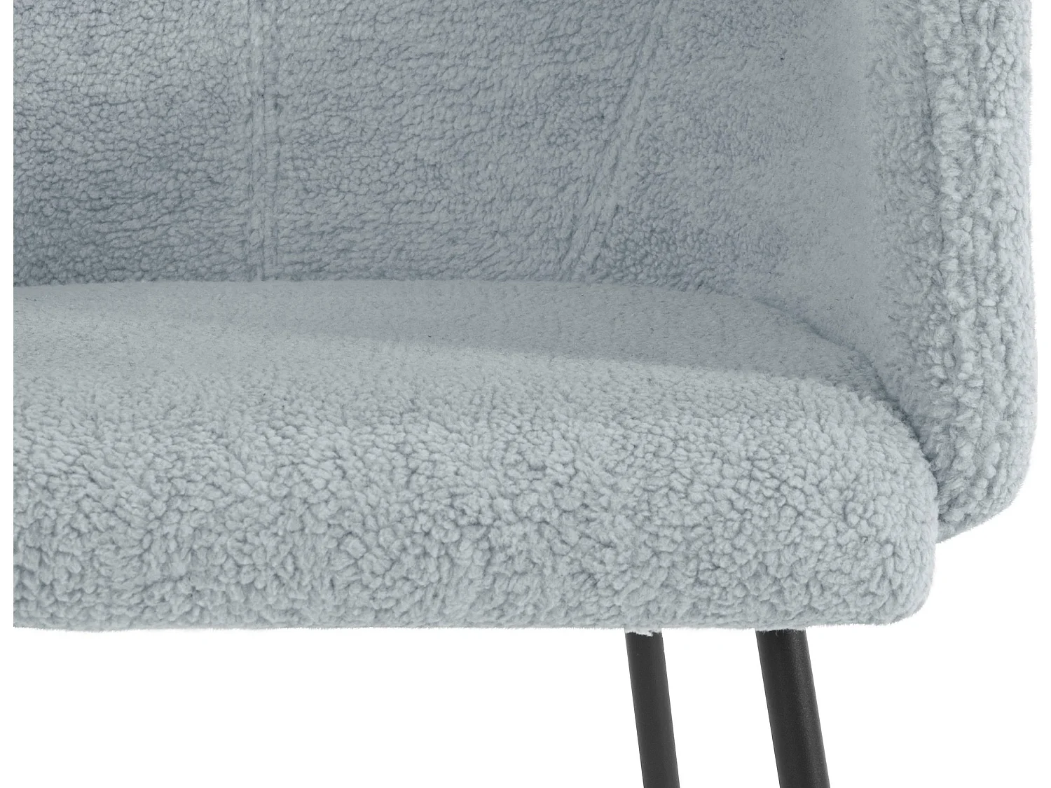 Jolie | Ensemble de 2 chaises de salle à manger rembourrées en gris peluche