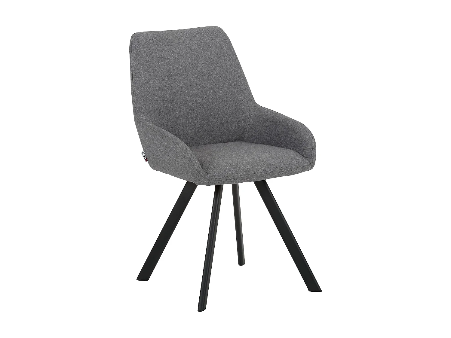 Juego de 2 sillas de comedor tapizadas en tela gris