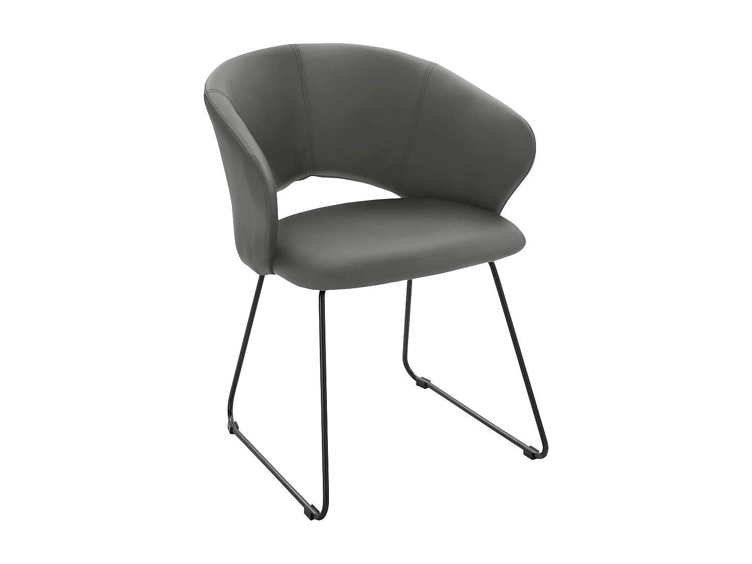 Plymouth | Chaise de salle à manger rembourrée en PU gris