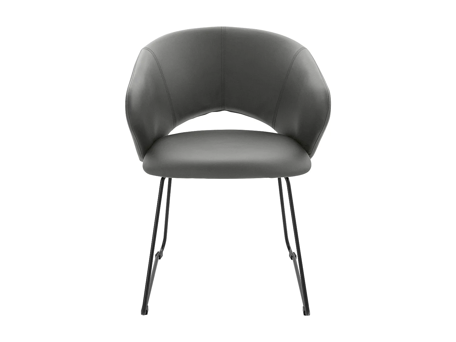 Plymouth | Chaise de salle à manger rembourrée en PU gris