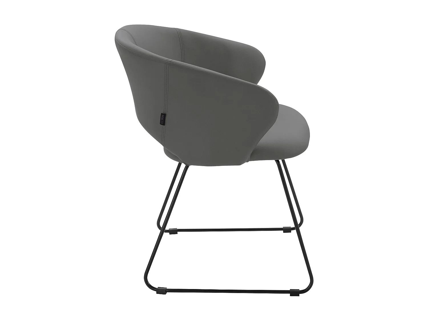 Plymouth | Chaise de salle à manger rembourrée en PU gris