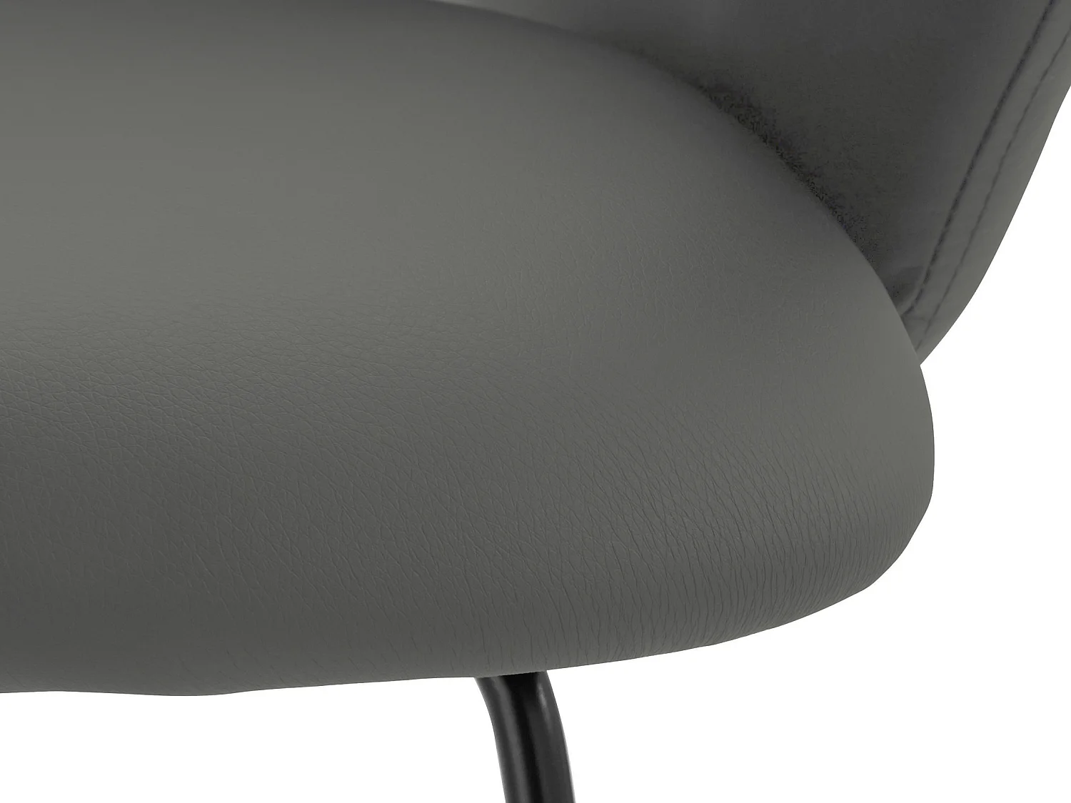 Plymouth | Chaise de salle à manger rembourrée en PU gris