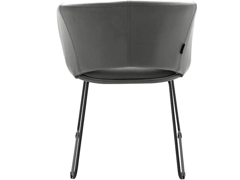 Plymouth | Chaise de salle à manger rembourrée en PU gris