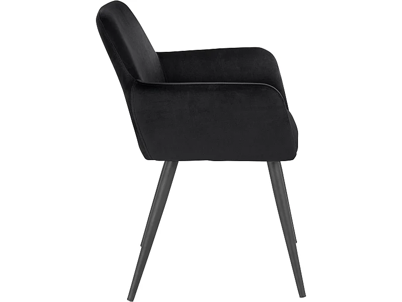 Set di 2 sedie da pranzo imbottite in velluto nero