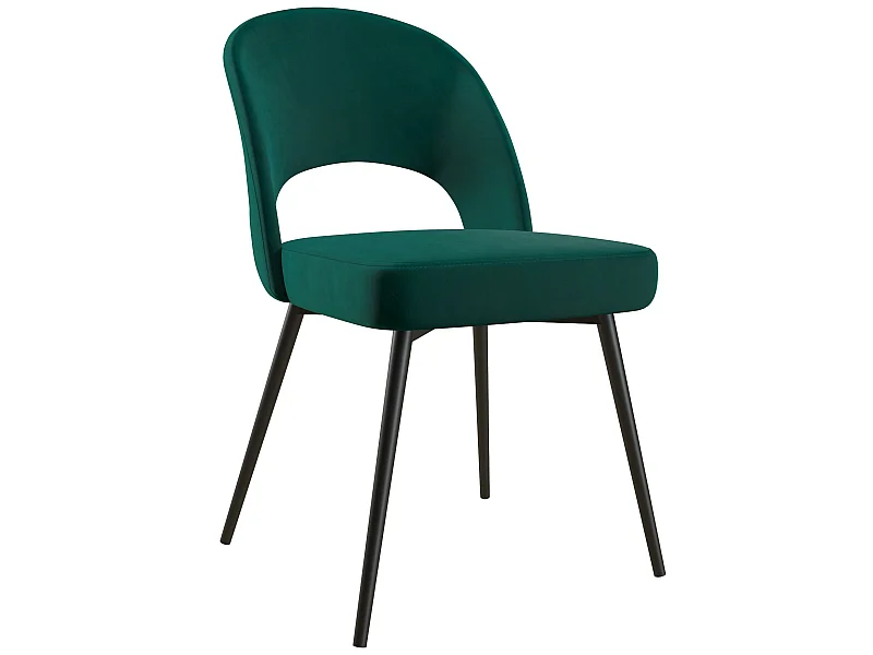 Sedia da pranzo imbottita Alexi, velluto verde smeraldo