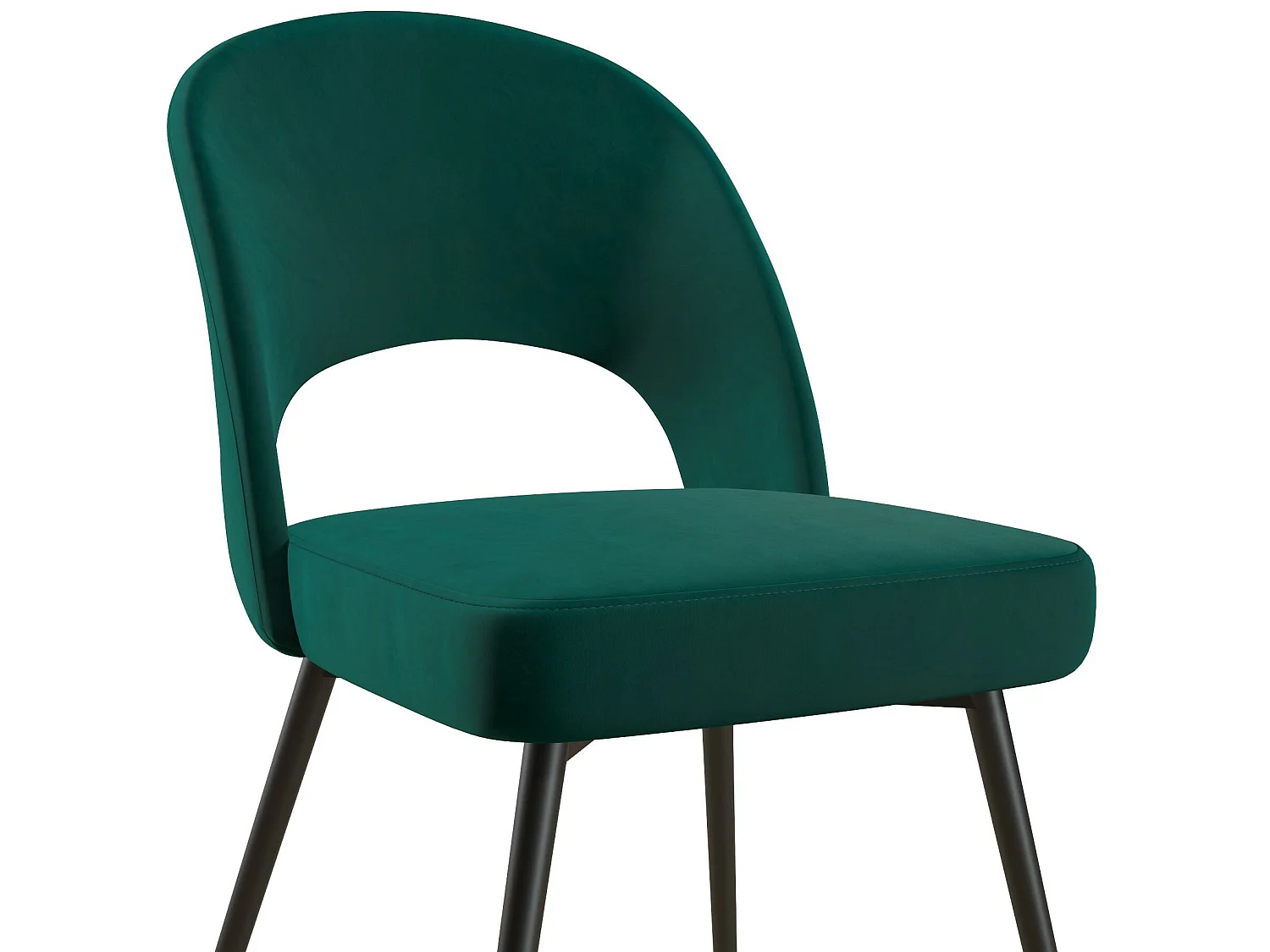 Gepolsterter Esszimmerstuhl in smaragdgrünem Samt