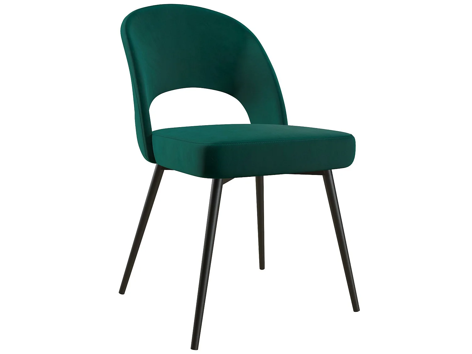 Alexi | Chaise de salle à manger rembourrée en velours vert émeraude