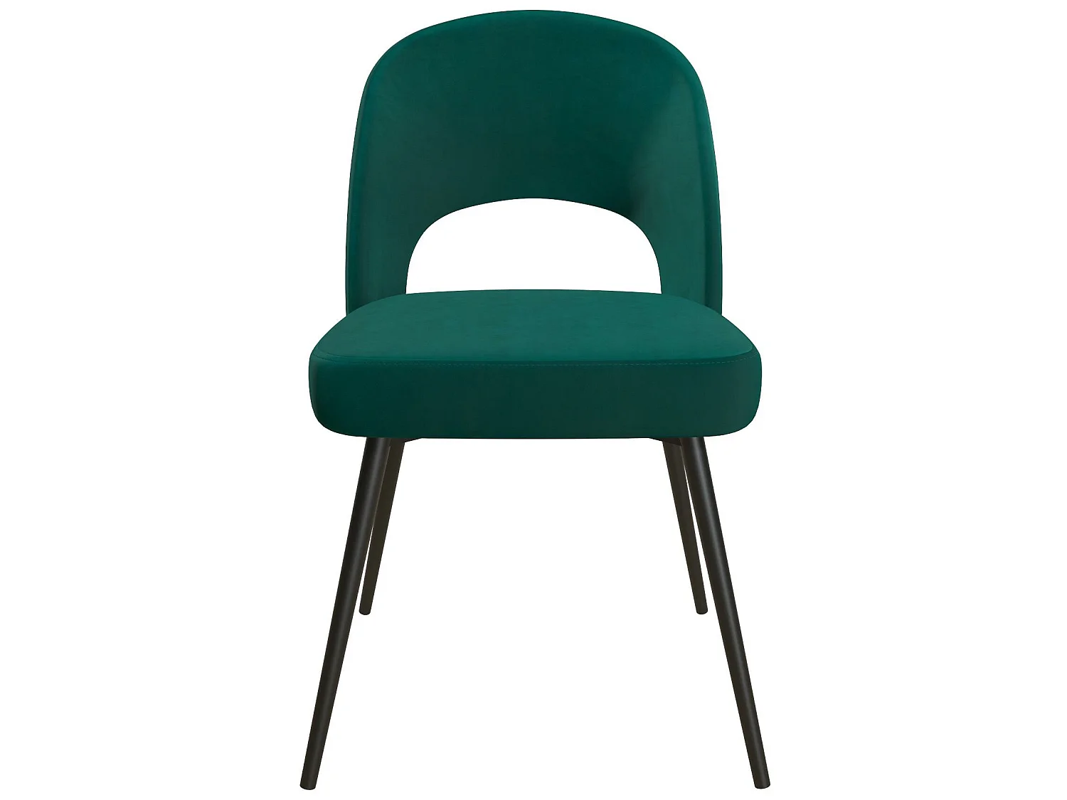 Alexi | Chaise de salle à manger rembourrée en velours vert émeraude