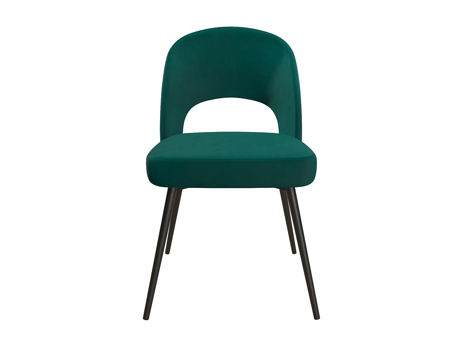 Alexi | Chaise de salle à manger rembourrée en velours vert émeraude