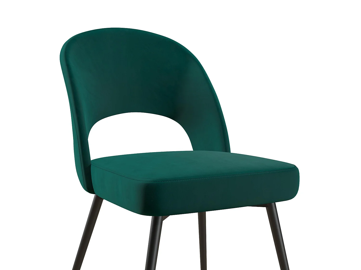 Alexi | Chaise de salle à manger rembourrée en velours vert émeraude