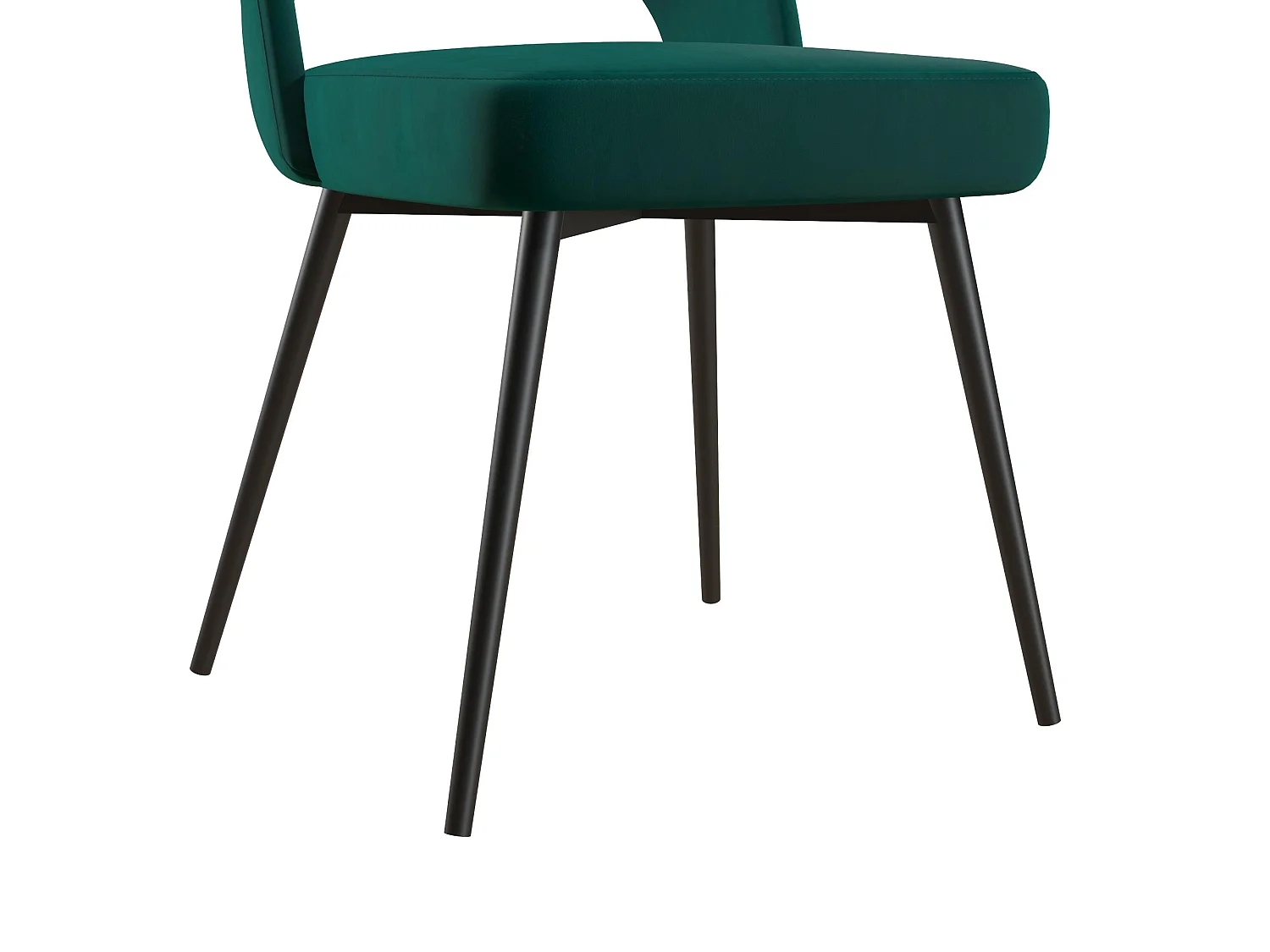 Alexi | Chaise de salle à manger rembourrée en velours vert émeraude