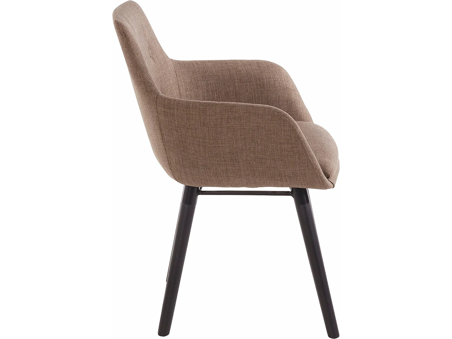 Set di 2 sedie da pranzo imbottite in tessuto cappuccino