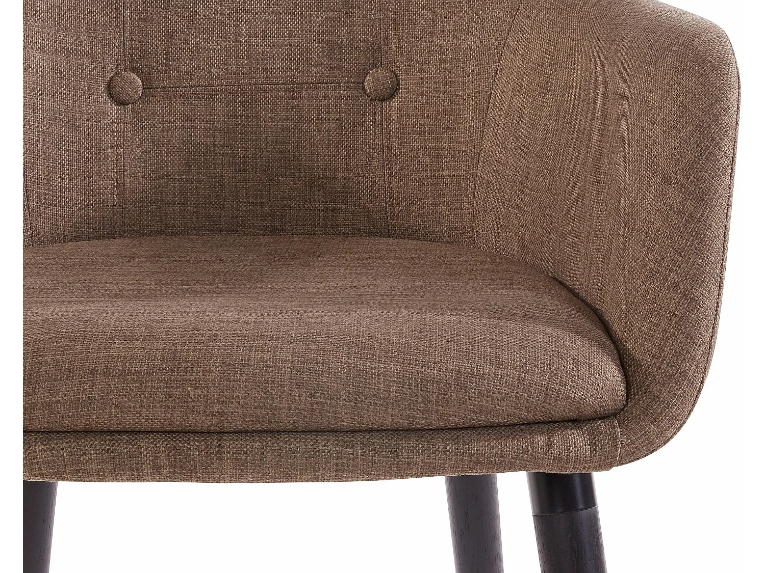 Set di 2 sedie da pranzo imbottite in tessuto cappuccino