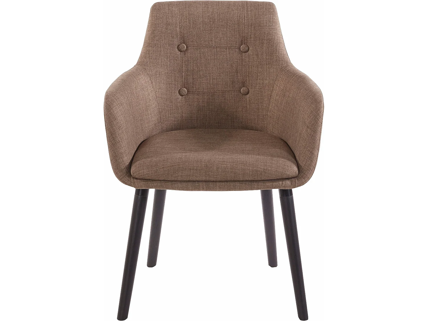 Set di 2 sedie da pranzo imbottite in tessuto cappuccino