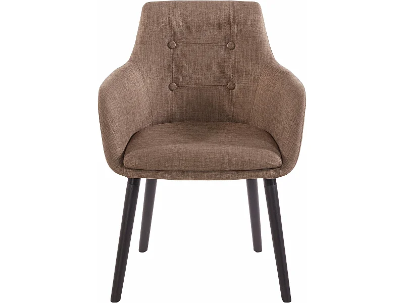 Gepolsterte Esszimmerstühle im 2er-Set aus Stoff in Cappuccino