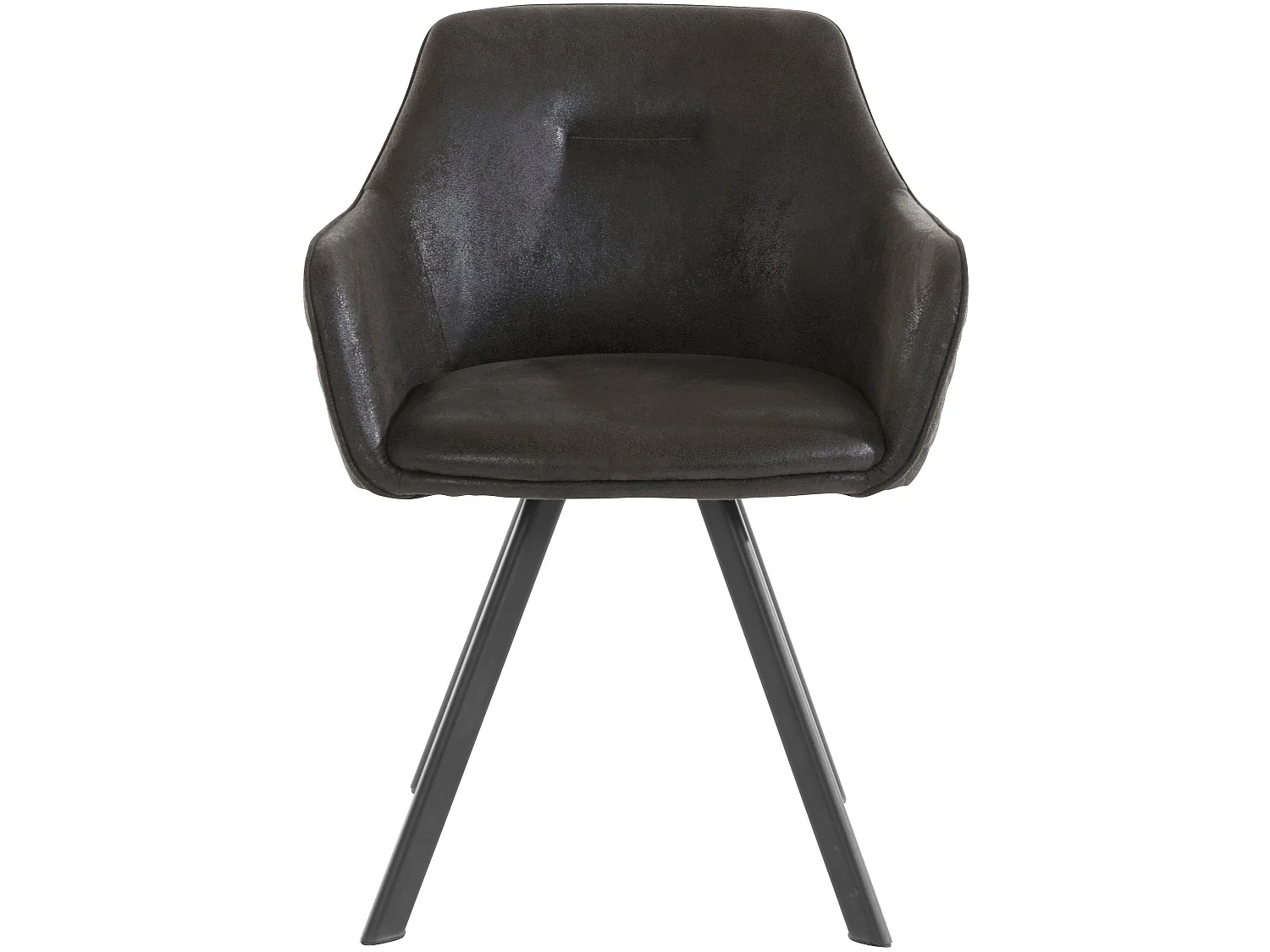 Silla de comedor tapizada en microfibra antracita